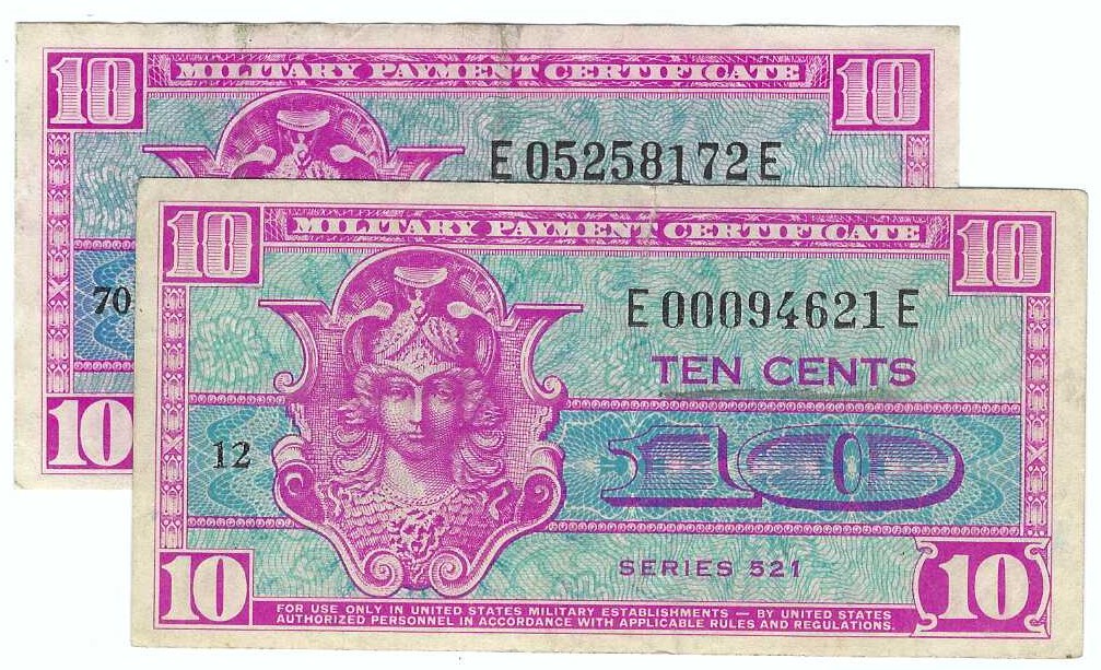 Military Payment Certificates: Series 521, 1954-1958